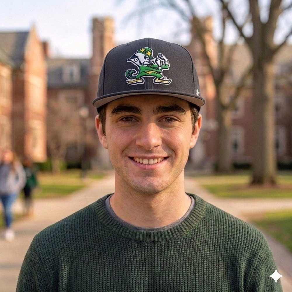 '47 Brand Notre Dame Fighting Irish Hat Mens 7 1/2 Navy New Pro Fitted Cap NCAA